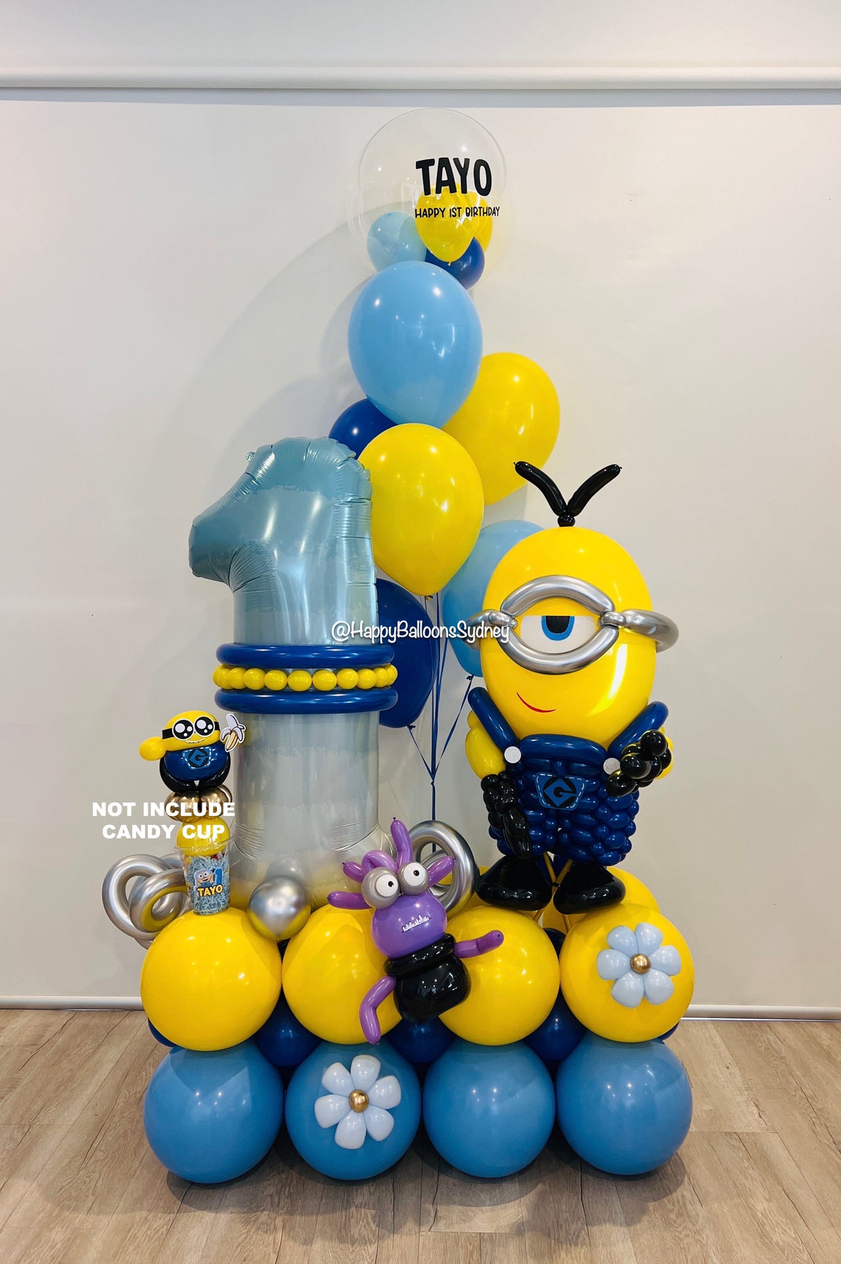 SKU-301010 Minion Number Balloon Set + Helium Balloons Minion