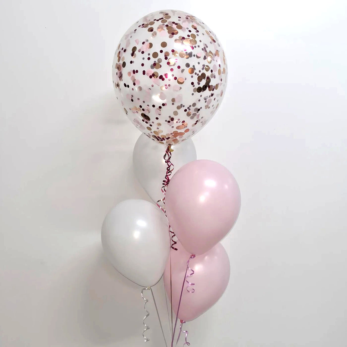 SKU-101011 Bunch of 4 Helium Balloons + 45cm Confetti Bouquet