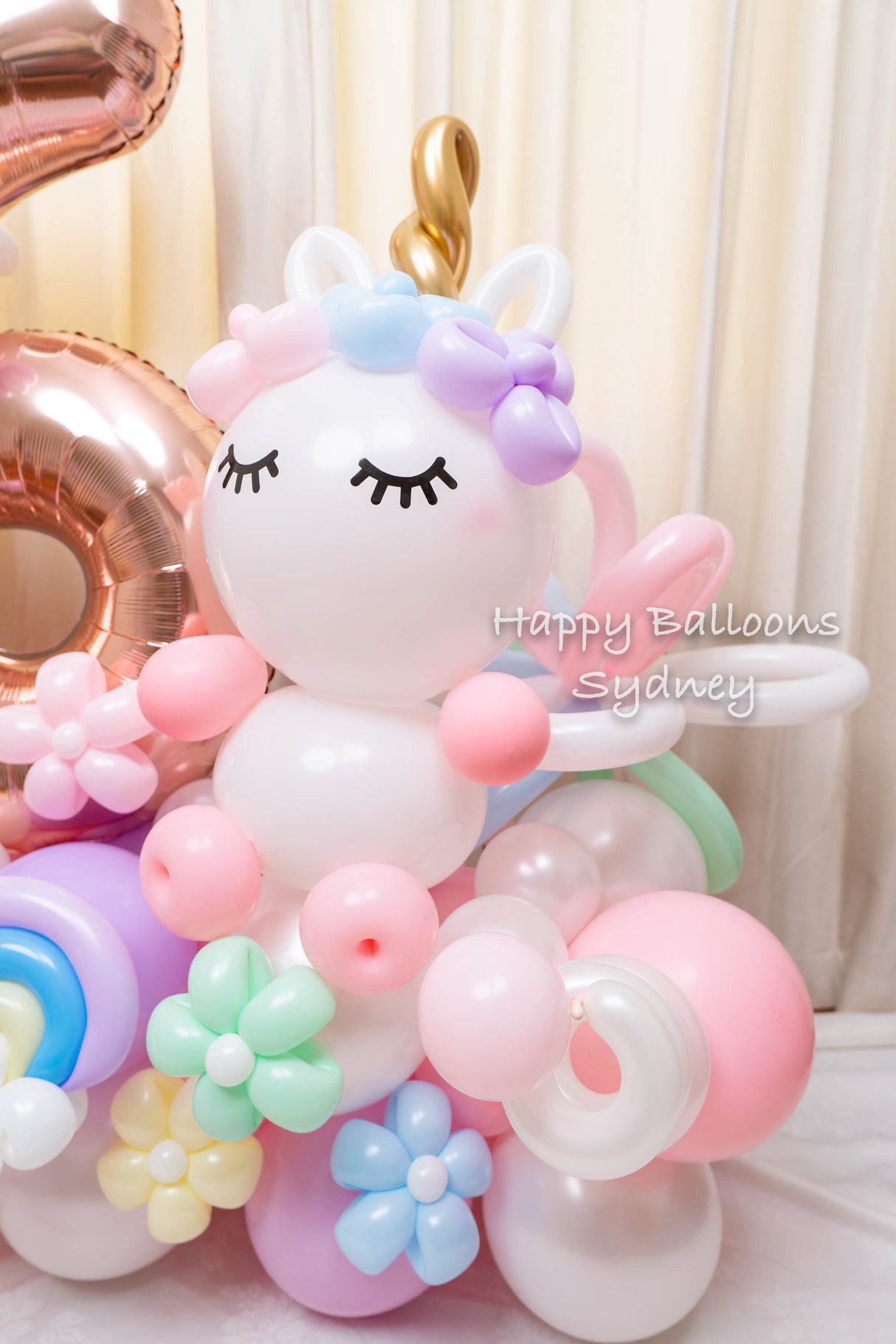 SKU-301011 Unicorn Birthday Number Balloon Set Unicorn