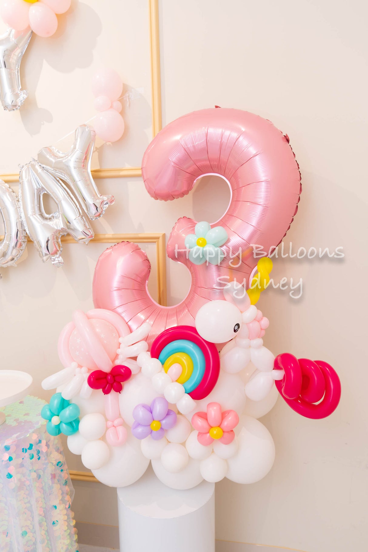 SKU-301021 Birthday Unicorn Number Balloon Set
