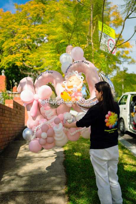 SKU-301038 100 Days of Baby Number Balloon Set+Helium Combo