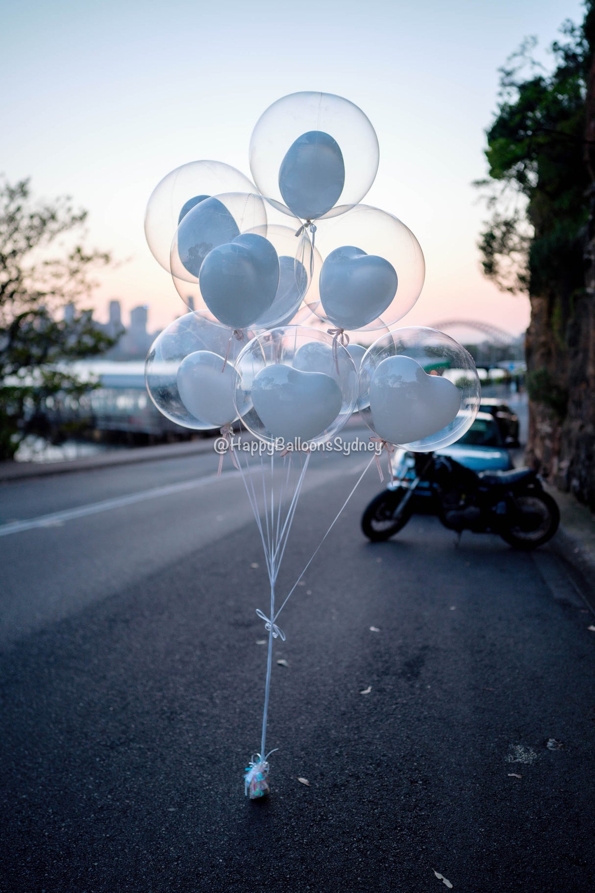 SKU-101034 Bubble Helium with heart Balloons Bouquets