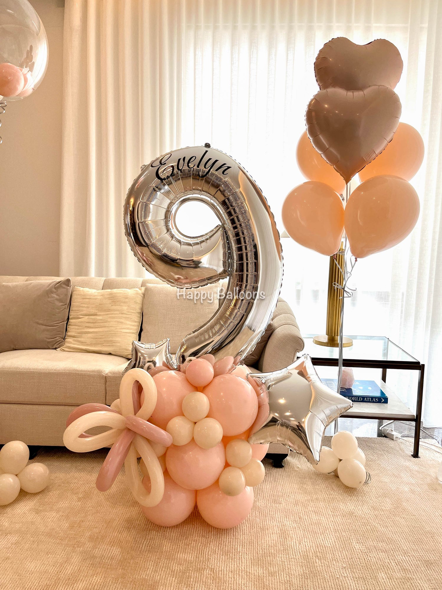 SKU-301043 Number Balloon + Helium Balloons Combo