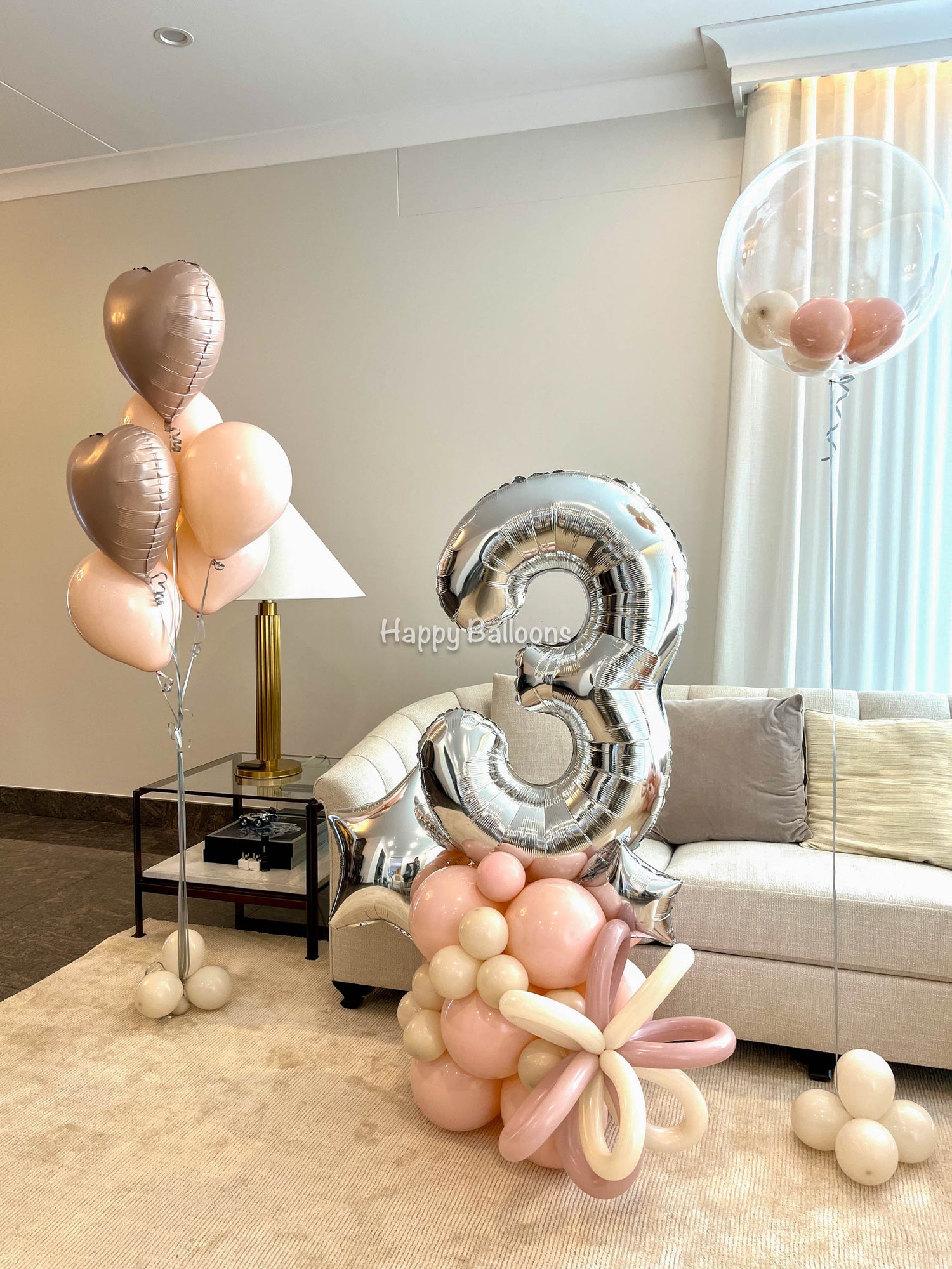 SKU-301043 Number Balloon + Helium Balloons Combo