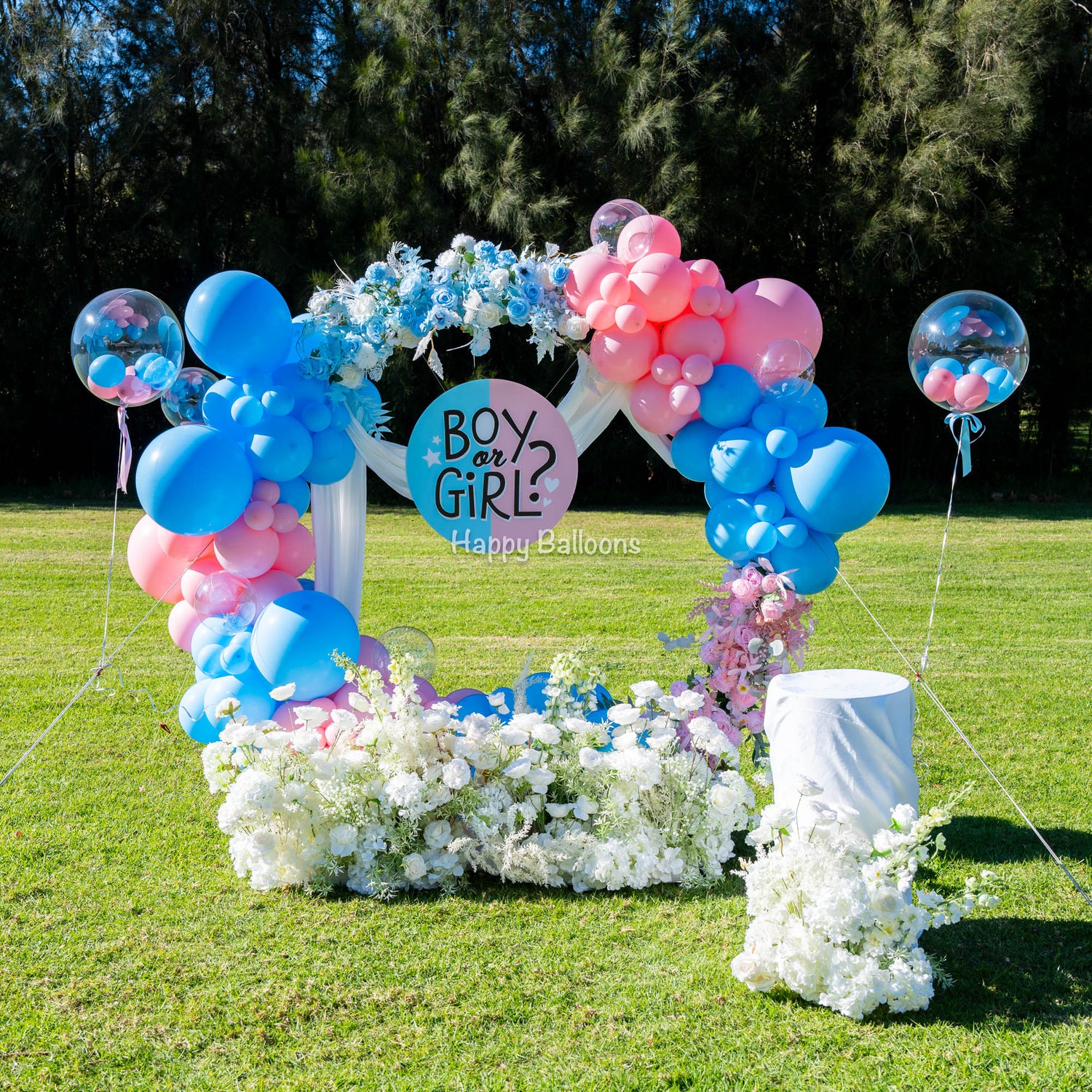 SKU-402013 Balloons and Flowers decorations for Gender Reveal