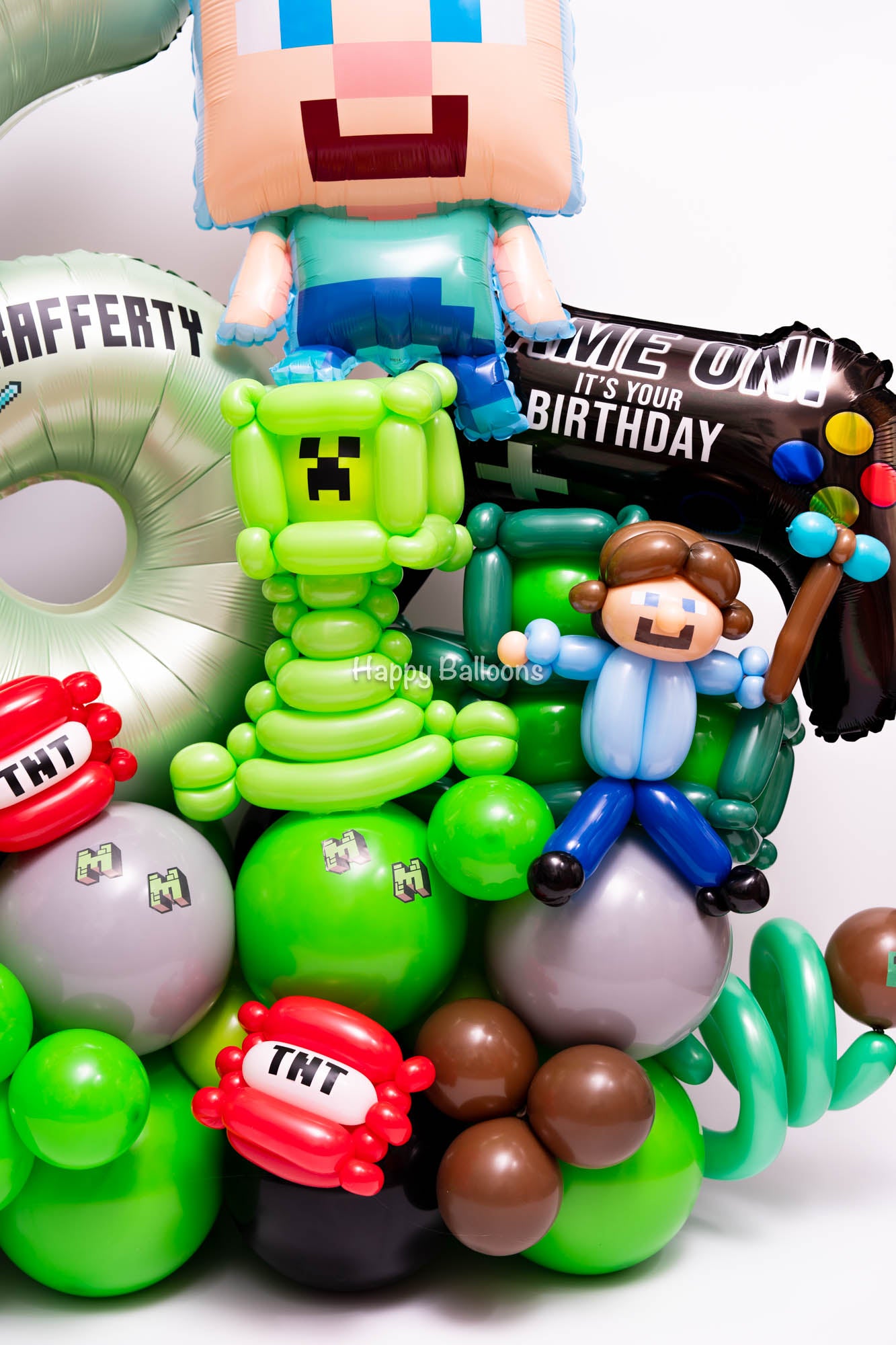 SKU-301042 Minecraft Number Balloon Set + Helium balloons Combo