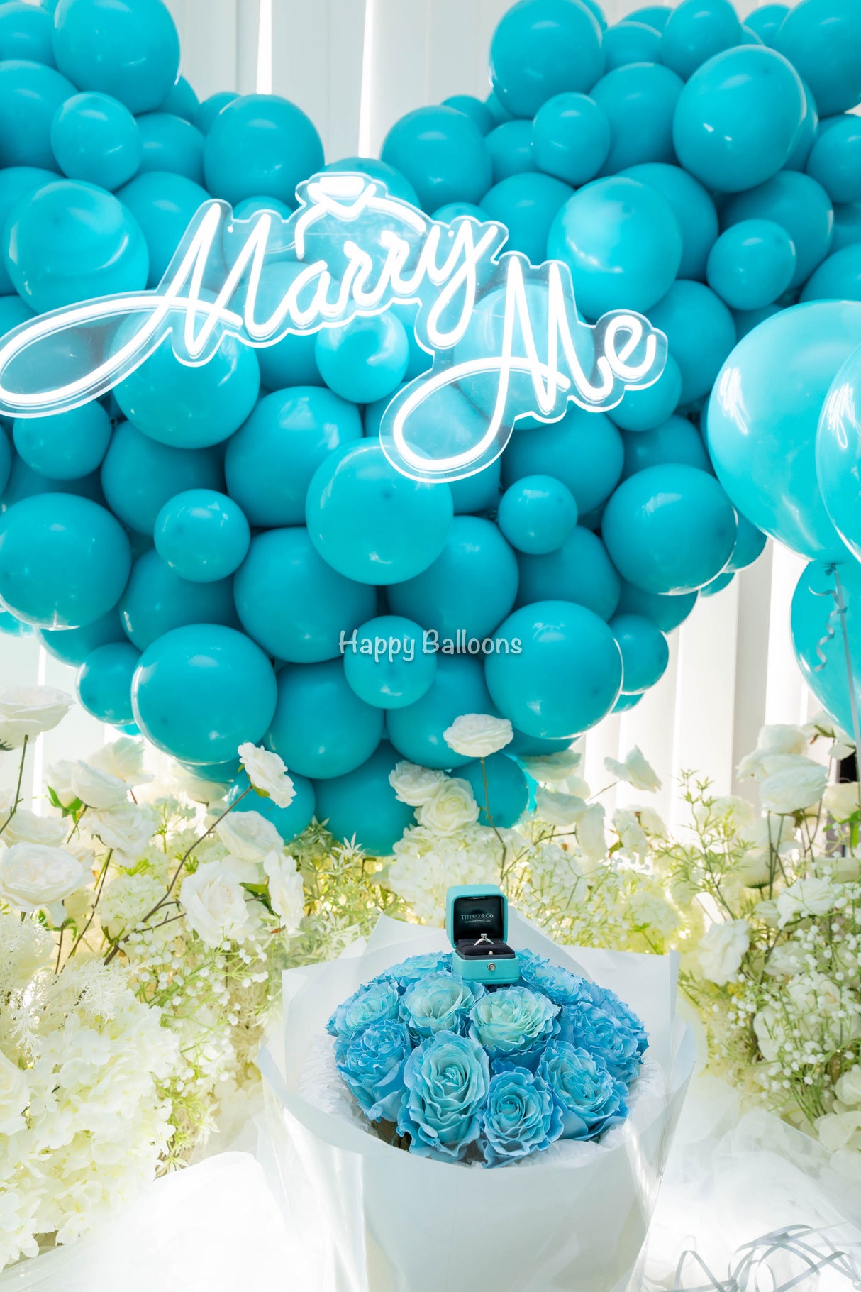 SKU-402016 Wedding/Proposal Balloons heart + Floral arrangements Combo