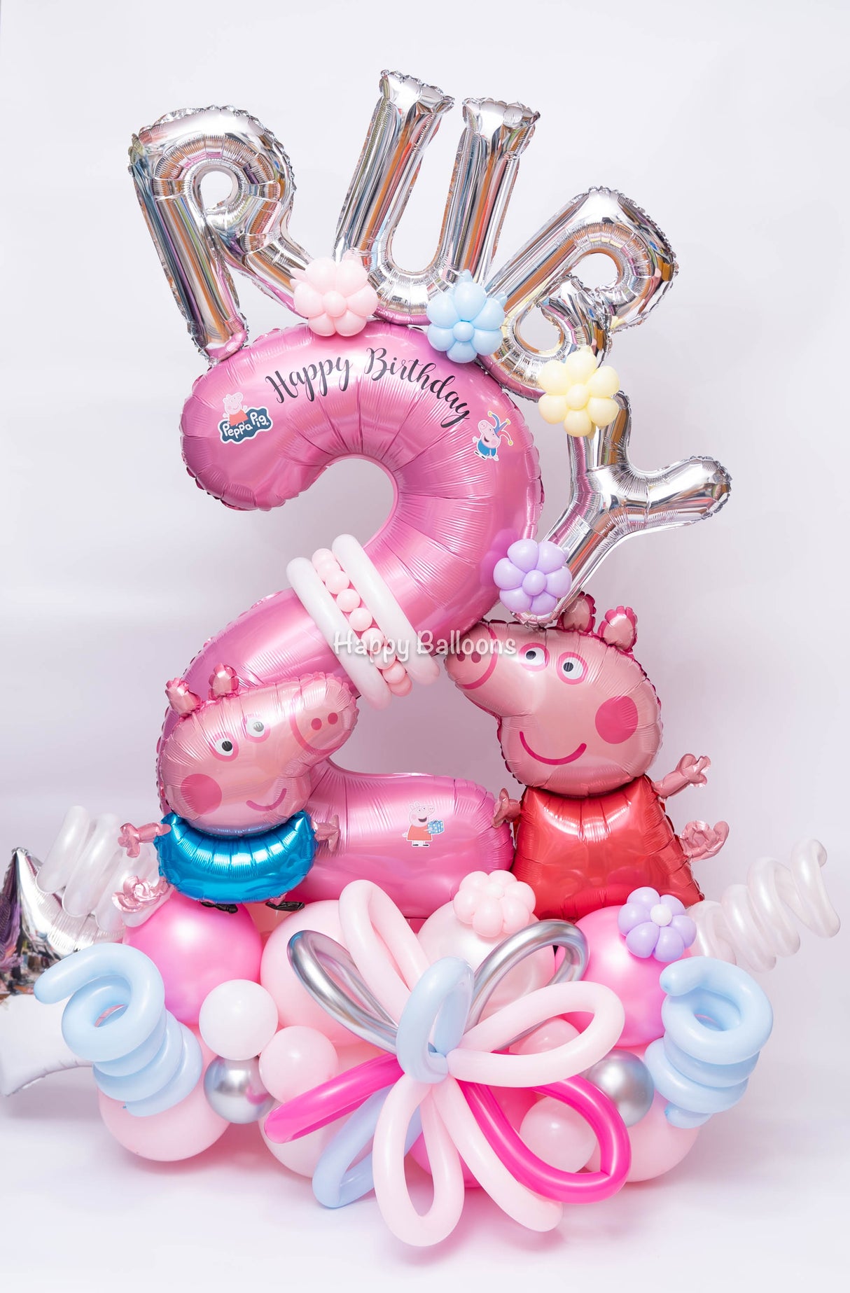 SKU-301046 Peppa Pig Numbers Balloon Set+Helium Balloons