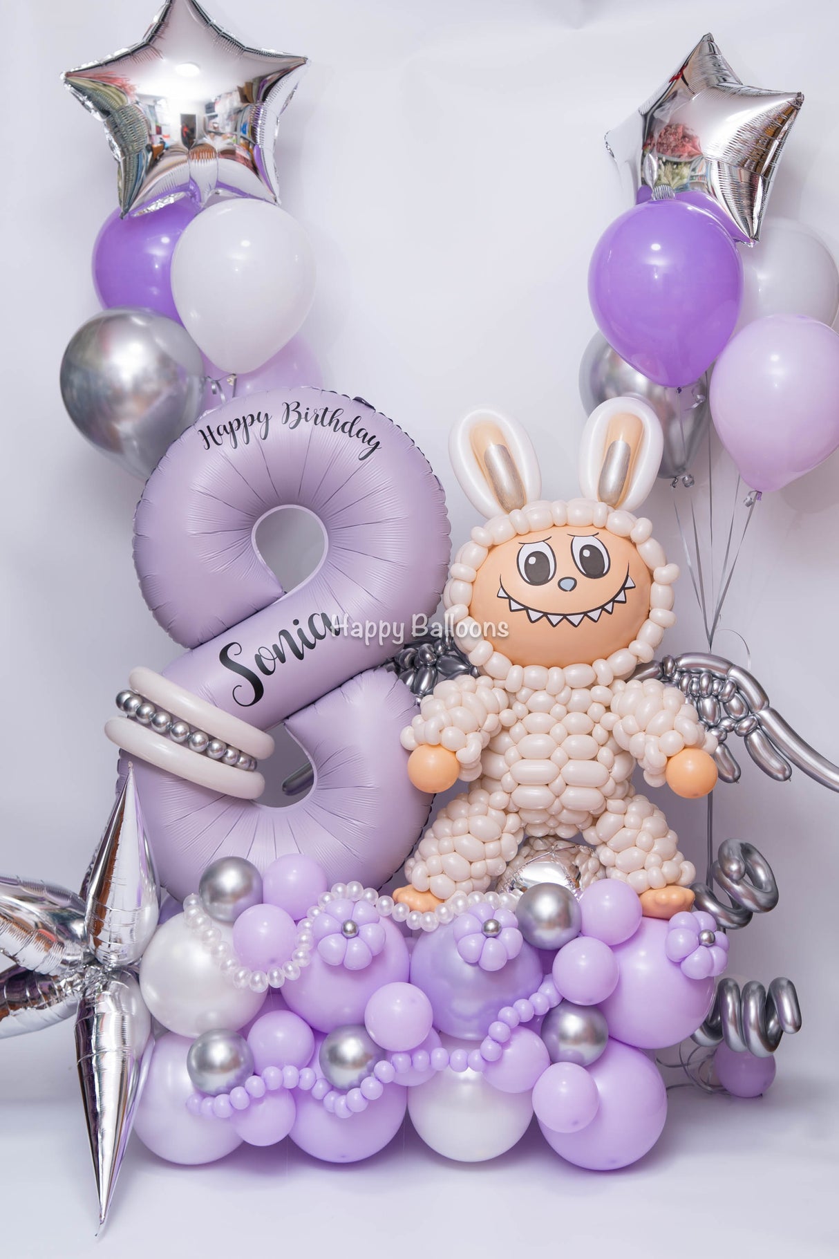 SKU-301045 Labubu Numbers Balloon Set+Helium Balloons