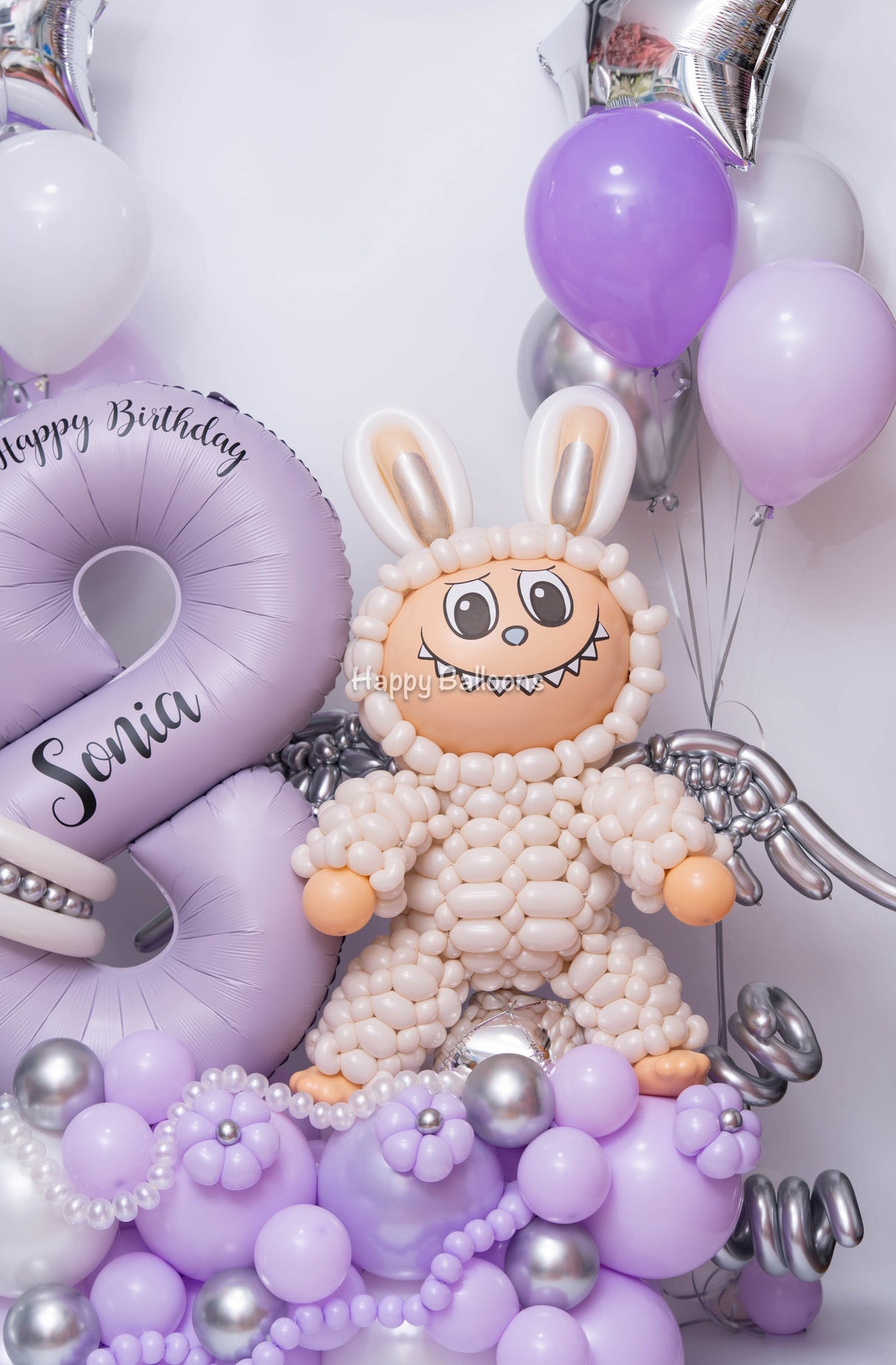 SKU-301045 Labubu Numbers Balloon Set+Helium Balloons