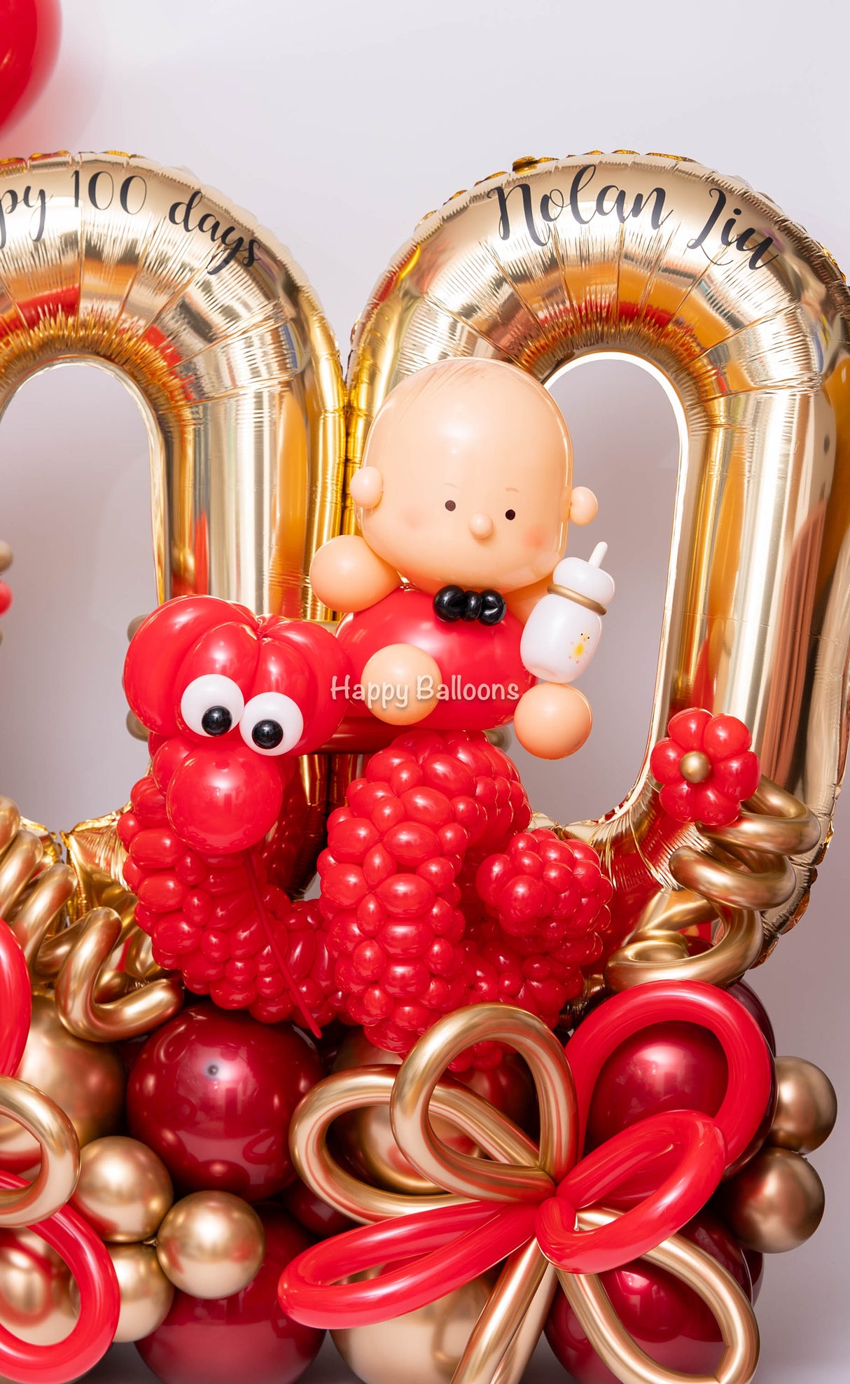 SKU-301047 Year of Snake 100 Days baby Numbers Balloon Set+Helium Balloons