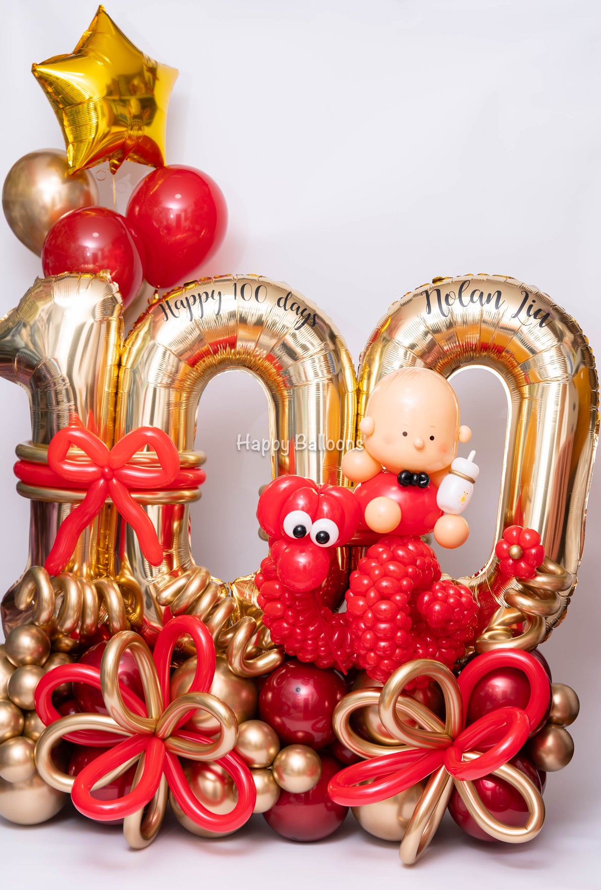 SKU-301047 Year of Snake 100 Days baby Numbers Balloon Set+Helium Balloons