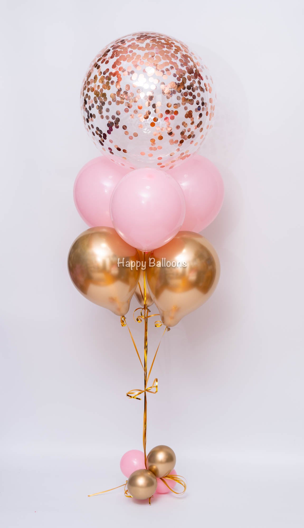 SKU-101010 Bunch of 6 Helium Balloons + 60cm Confetti Balloon Bouquet Set