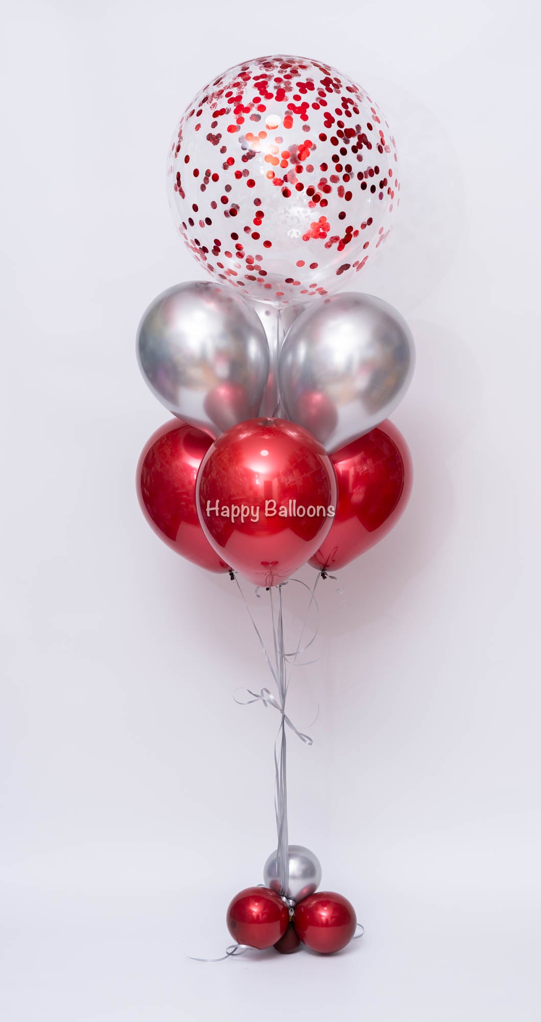 SKU-101010 Bunch of 6 Helium Balloons + 60cm Confetti Balloon Bouquet Set