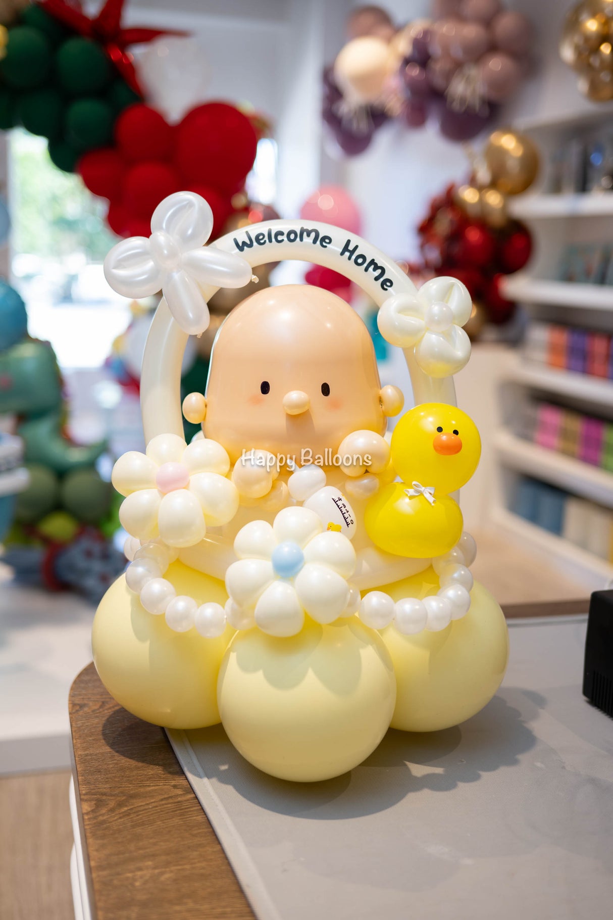 SKU-204008 Balloon baby and flowers gift bucket “Welcome Home”