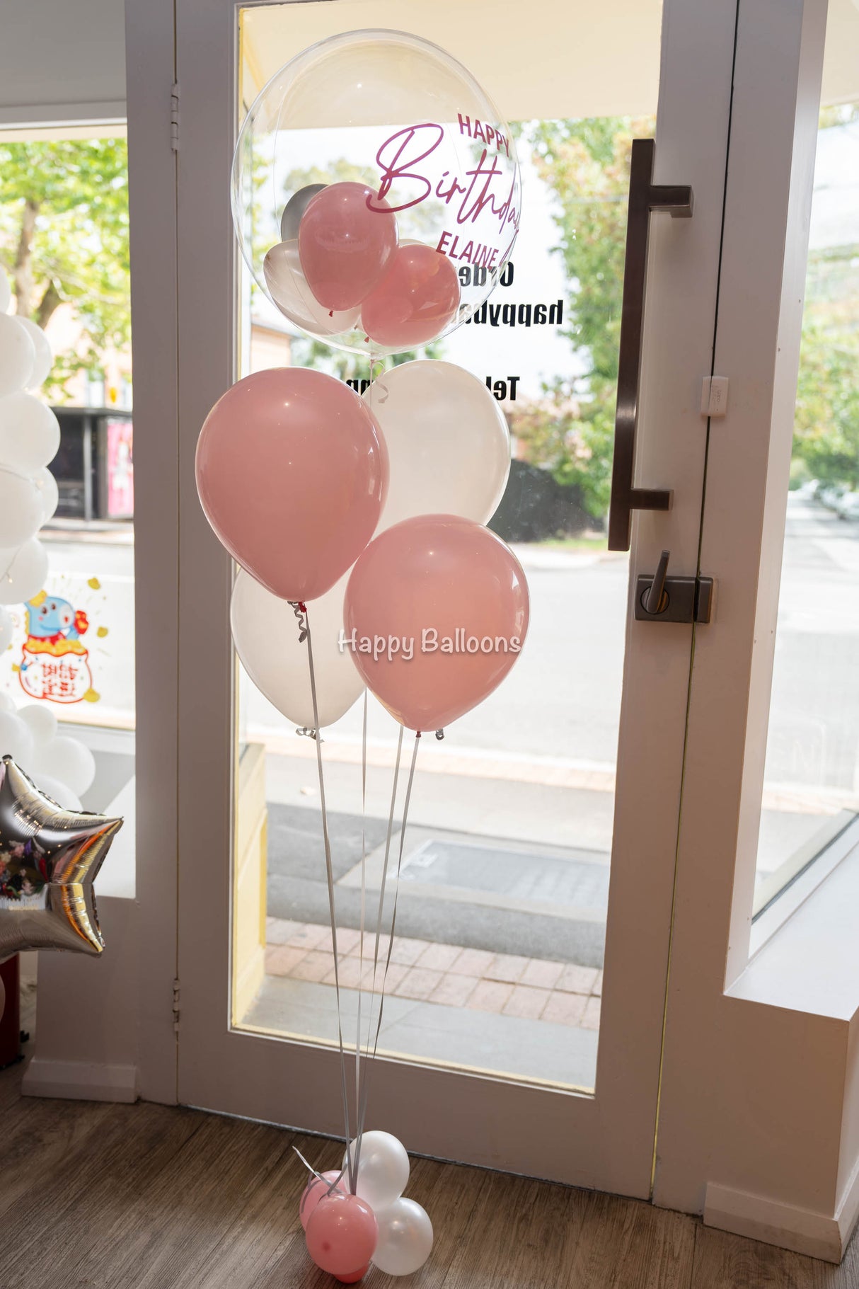 SKU-101040 Bunch of 4 Helium Balloons + 45cm Bubble