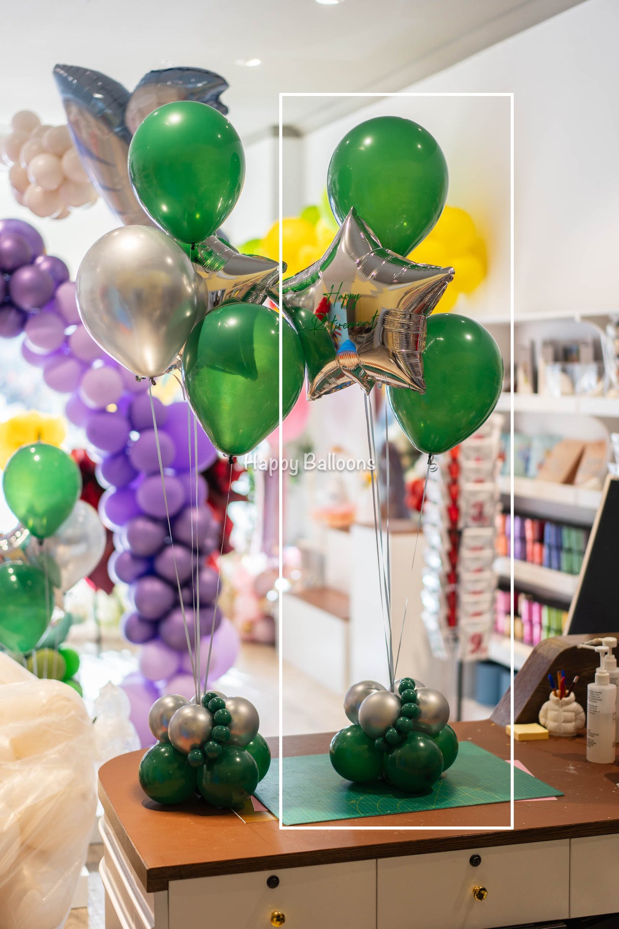 SKU-101019 3 Latex + Printed Foil Helium Balloon Table Centrepiece