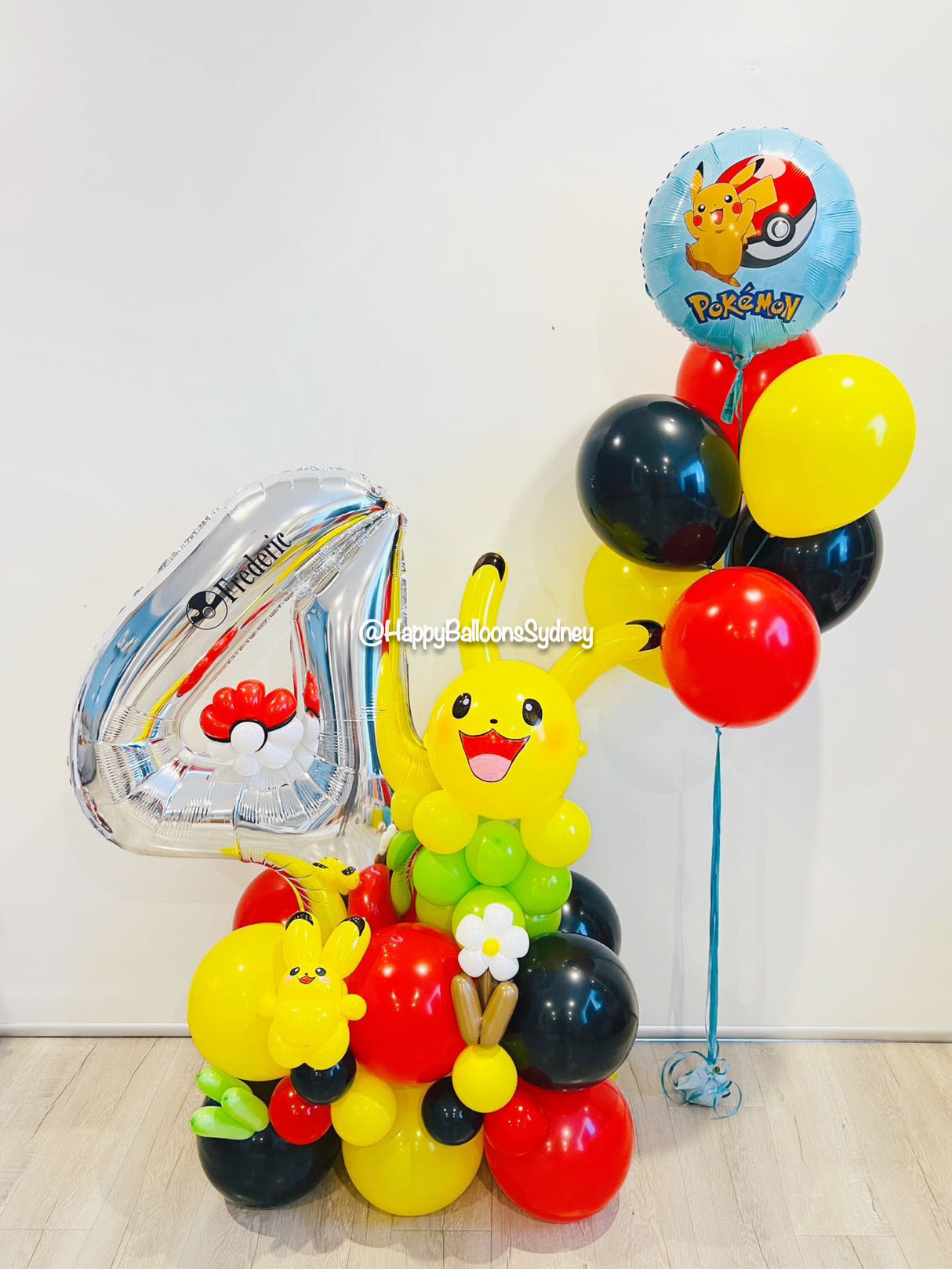SKU-301008 Number Balloon Set + Helium Balloons Pikachu Pokemon