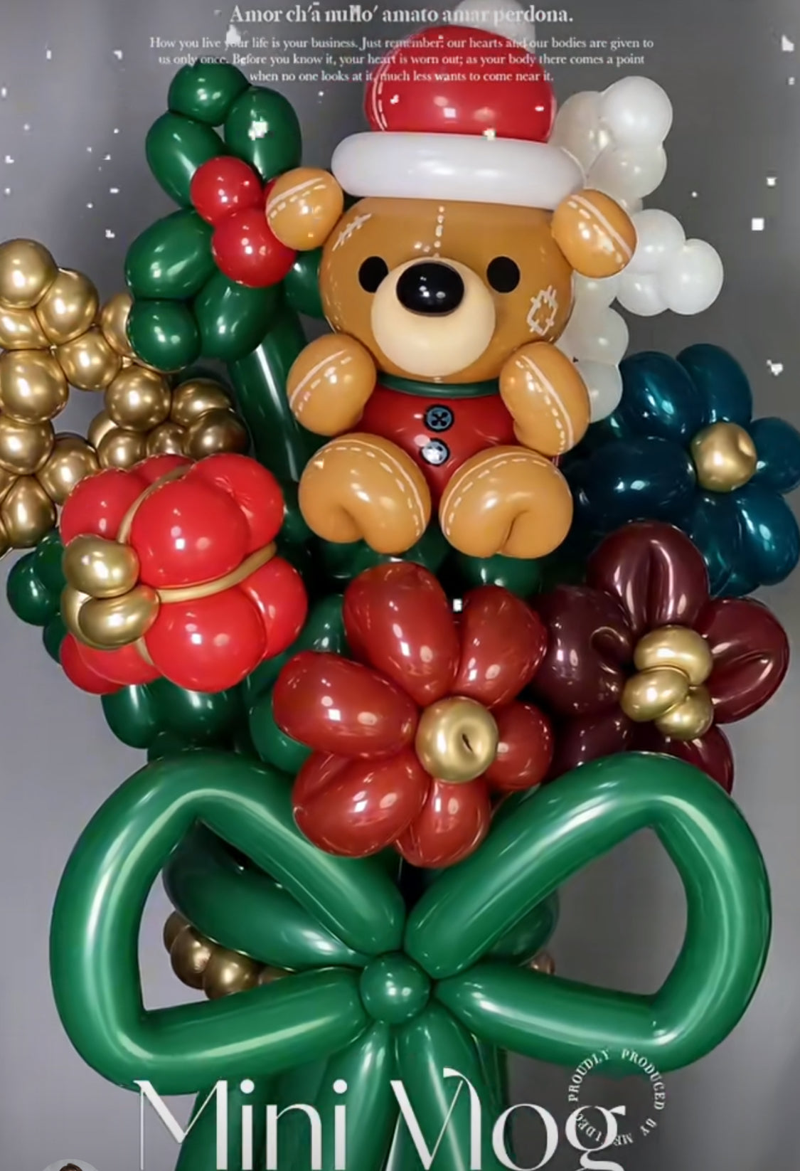 SKU-501004 Christmas Bear Balloon Flowers Bouquet