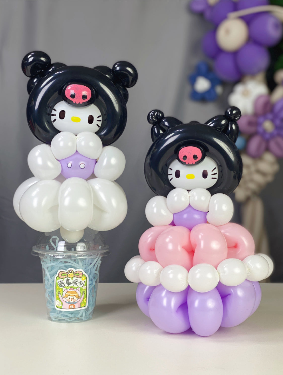 SKU-201011 twisted Balloon Figurine Kuromi candy cup