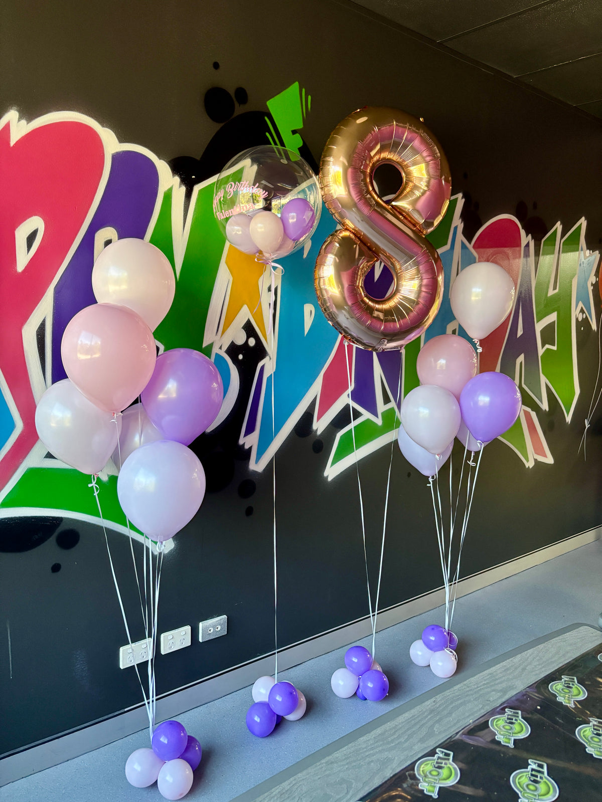 SKU-101021 12 Latex + 1 Number + Printed Bubble Helium Balloon Set