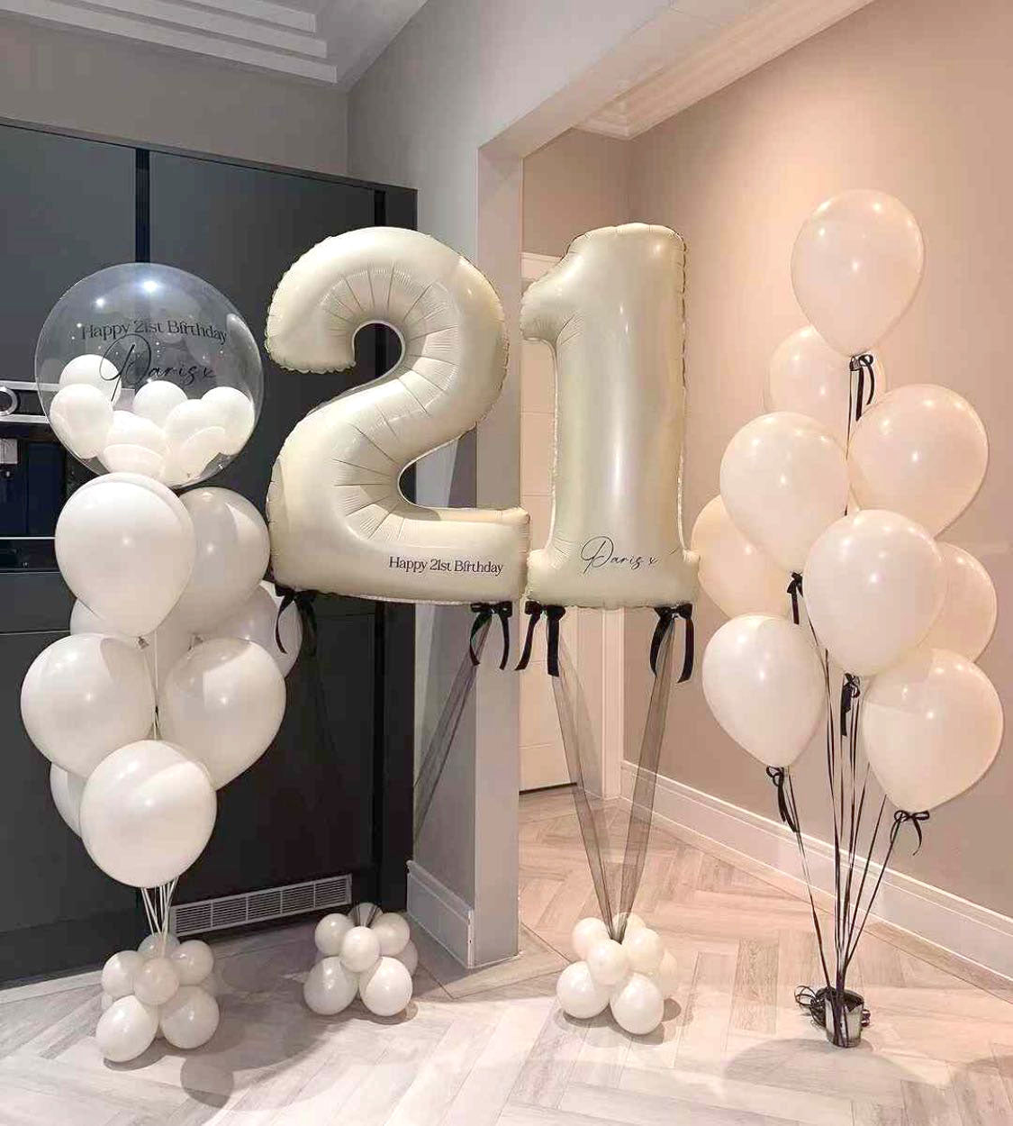 SKU-101026 Happy 21st Helium Balloon Bouquet set