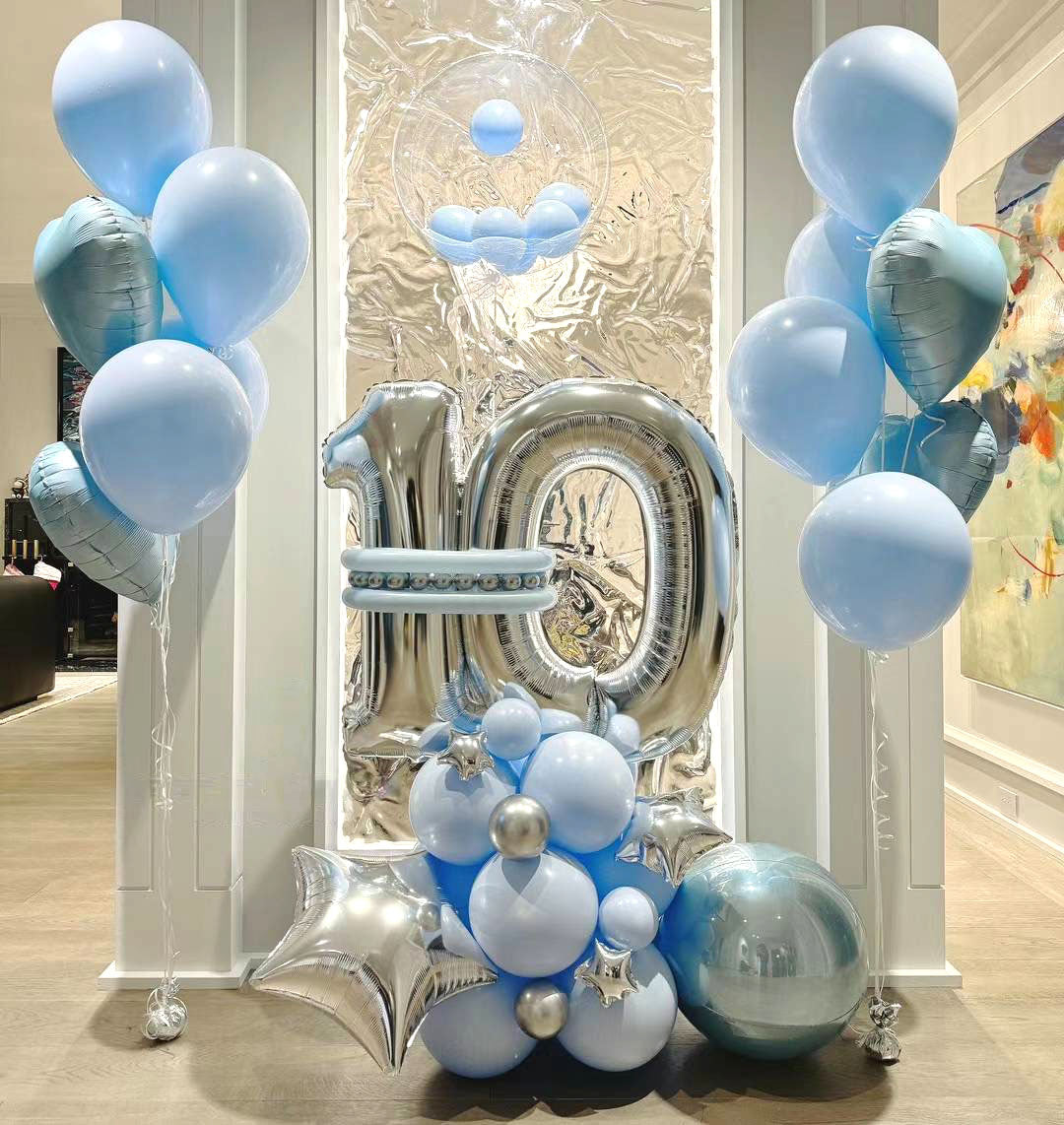 SKU-101033 Number Balloon + Helium Bouquets Combo Party Express