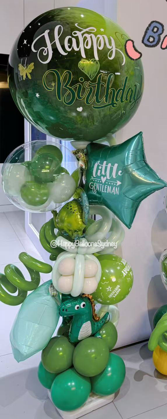 SKU-303001 Green Dyed Balloons set Dinosaur theme