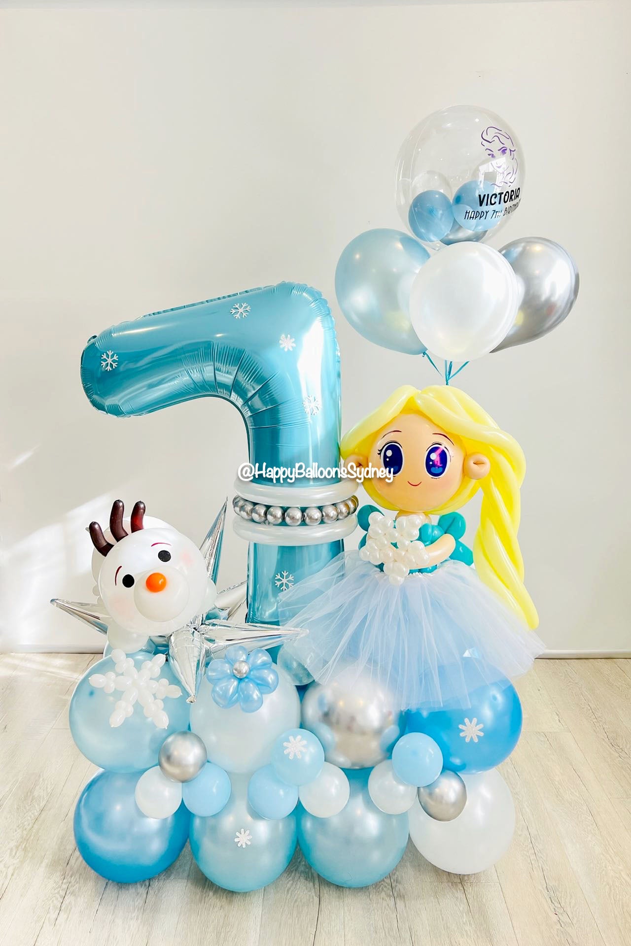 SKU-301004 Number Balloon Set + Helium Balloons Frozen Elsa theme