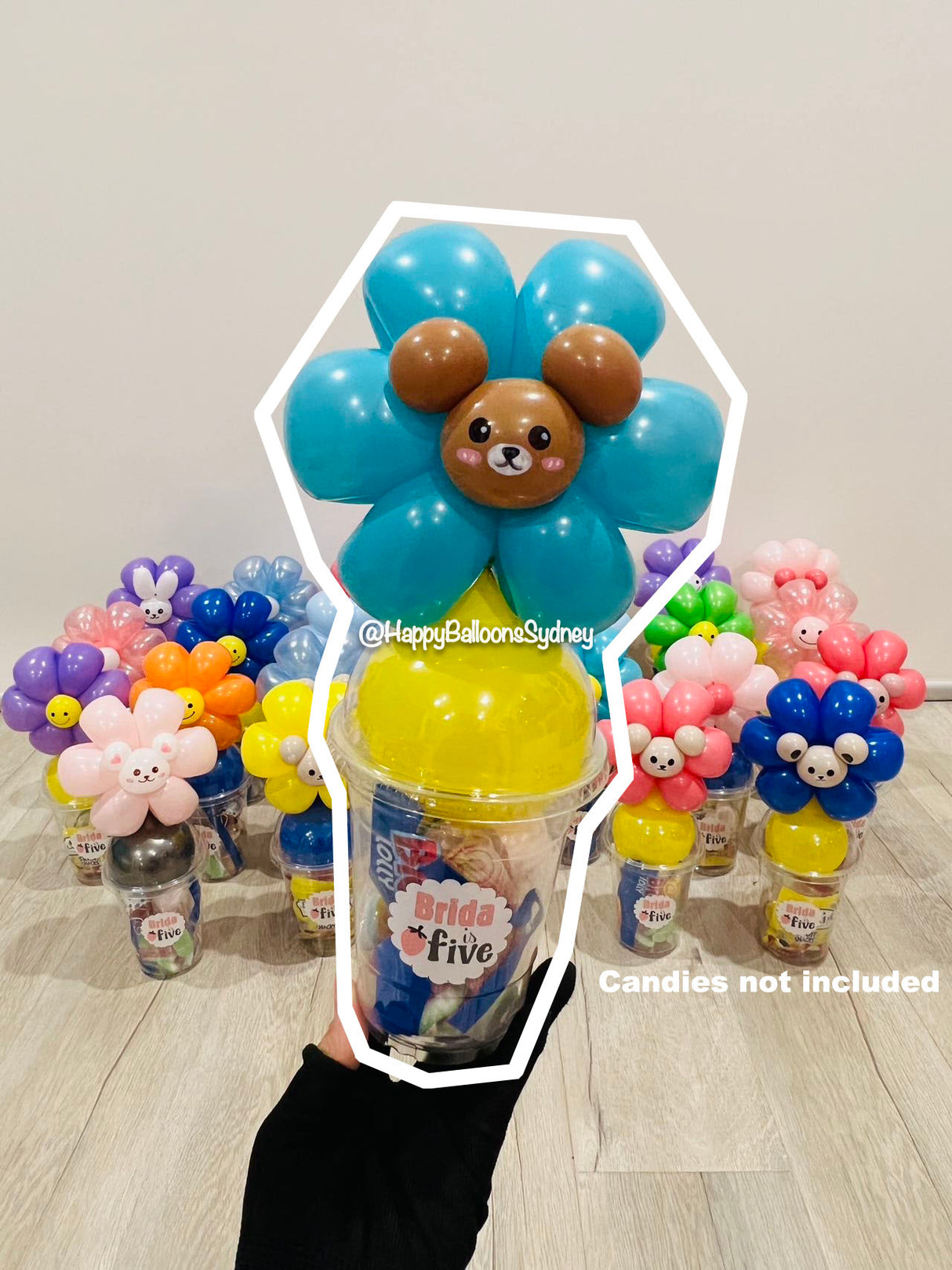 SKU-203007 Balloon Candy Cups Flower Teddy