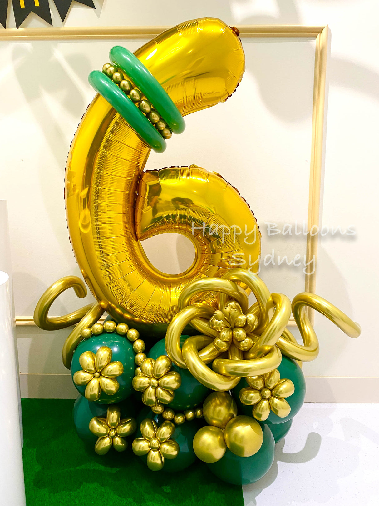 SKU-301016 Green Gold Birthday Number Balloon Set