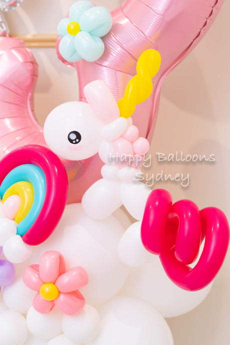 SKU-301021 Birthday Unicorn Number Balloon Set