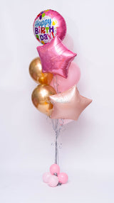 SKU-101004 Bunch of 6 Helium Balloons + 3 Foil Balloons Bouquet