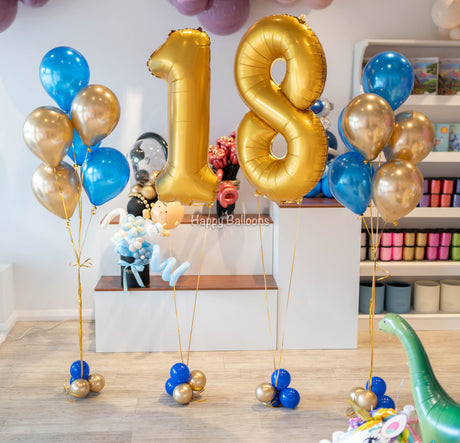 SKU-101023 Helium Balloons + Number Combo