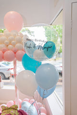 SKU-101040 Bunch of 4 Helium Balloons + 45cm Bubble