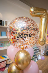 SKU-101010 Bunch of 6 Helium Balloons + 60cm Confetti Balloon Bouquet Set