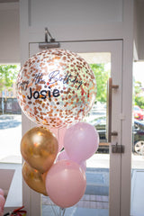 SKU-101010 Bunch of 6 Helium Balloons + 60cm Confetti Balloon Bouquet Set