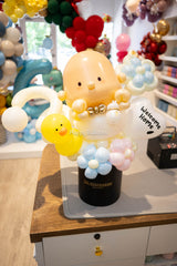 SKU-204002 Balloon baby and flowers gift bucket “Welcome Home”