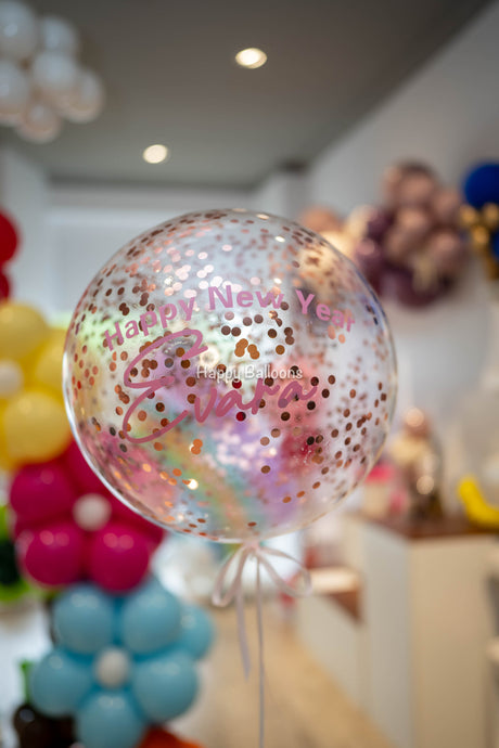 SKU-101014 Helium 60cm Confetti Balloon with Tassels or Ribbon