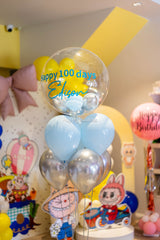 SKU-101041 Bunch of 6 Helium Balloons + 24inch Bubble Balloon Bouquet Set