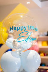 SKU-101041 Bunch of 6 Helium Balloons + 24inch Bubble Balloon Bouquet Set