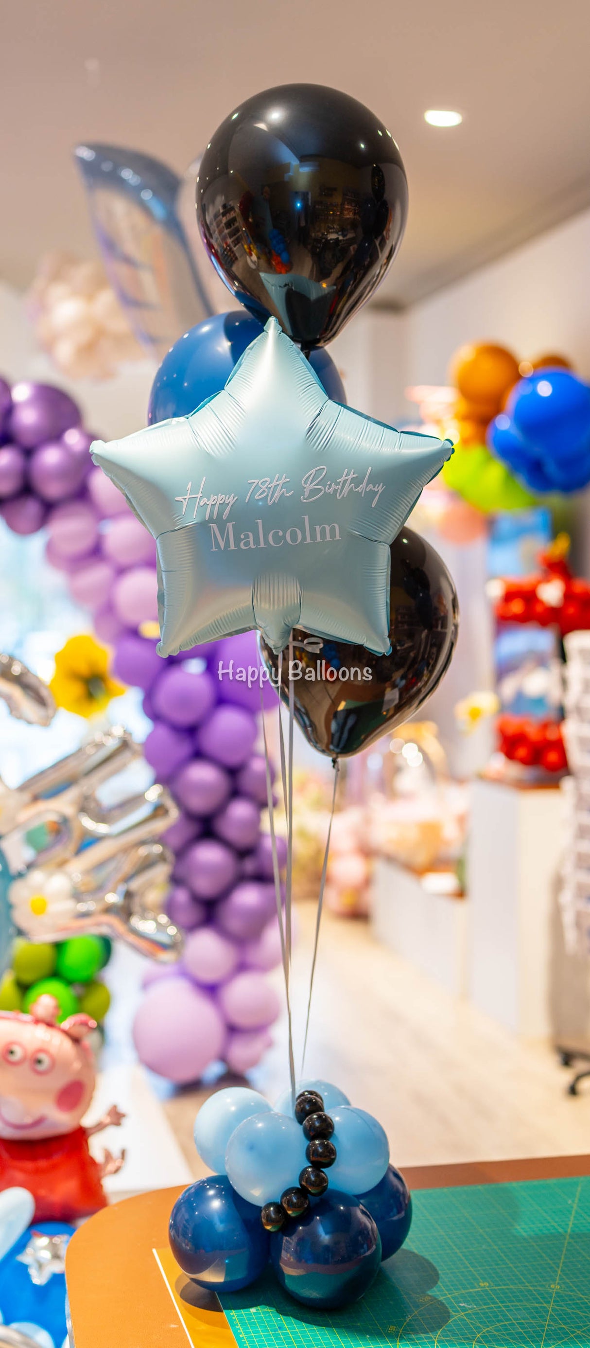 SKU-101019 3 Latex + Printed Foil Helium Balloon Table Centrepiece