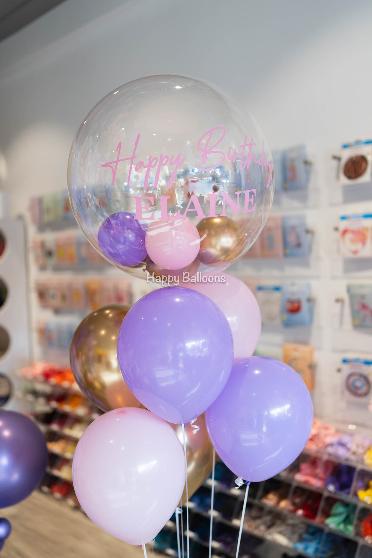SKU-101041 6 Latex + 24-Inch Stuffed Bubble Helium Balloon Bouquet