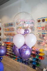 SKU-101041 6 Latex + 24-Inch Stuffed Bubble Helium Balloon Bouquet