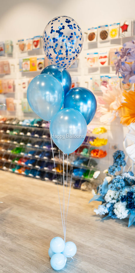 SKU-101007 Bunch of 4 Helium Balloons + Confetti Balloon Bouquet