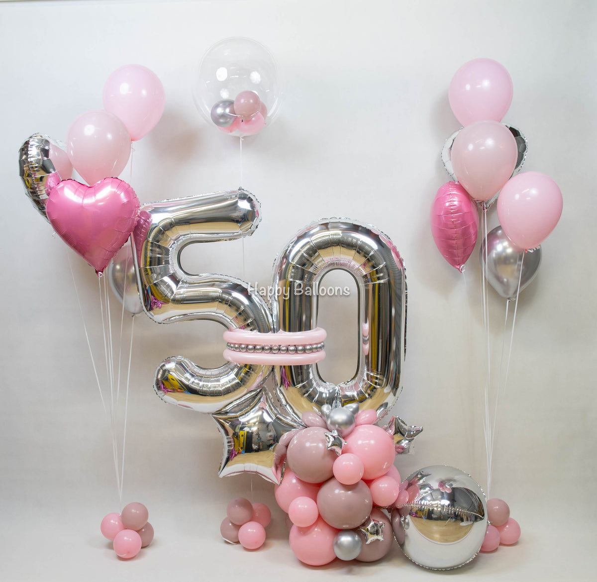 SKU-301000 Two Number + Bubble Helium Balloon Party Set