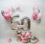 SKU-301000 Two Number + Bubble Helium Balloon Party Set